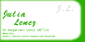 julia lencz business card